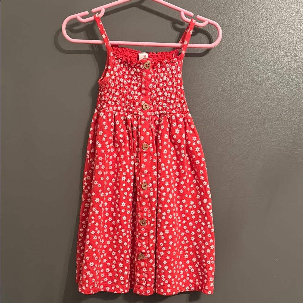 Red Pleated Sundress with Spaghetti Straps for Casual Wear